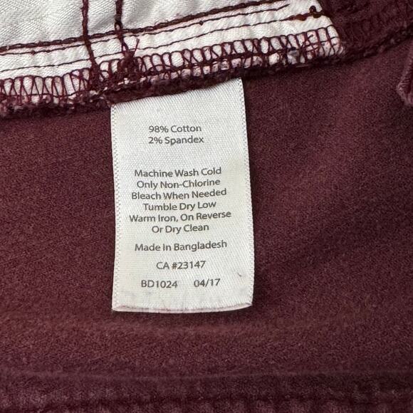 Talbots Corduroy Pants Women's Size 16P Petite Flawless 5 Pocket Straight Maroon - Picture 5 of 9